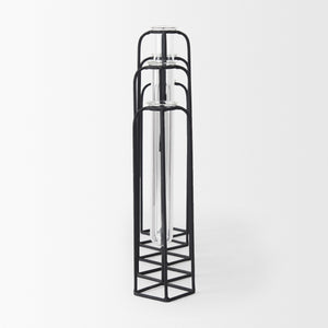 Mila 13.4L x 2.5W x 11.0H Metal and Glass Decorative Accent