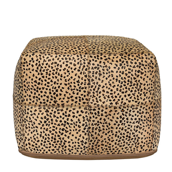 Classic Home Hide Pouf with Leather Design