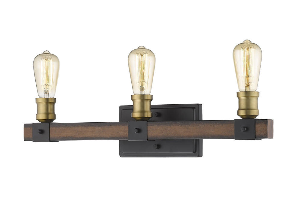 Kirkland 3 Light Vanity in Rustic Mahogany Finish