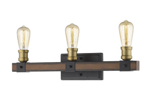 Kirkland 3 Light Vanity in Rustic Mahogany Finish