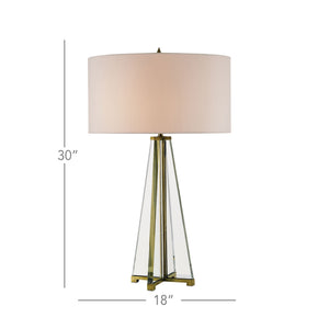 Lamont Table Lamp In Clear & Brass