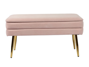 Ziva Blush Velvet Storage Bench