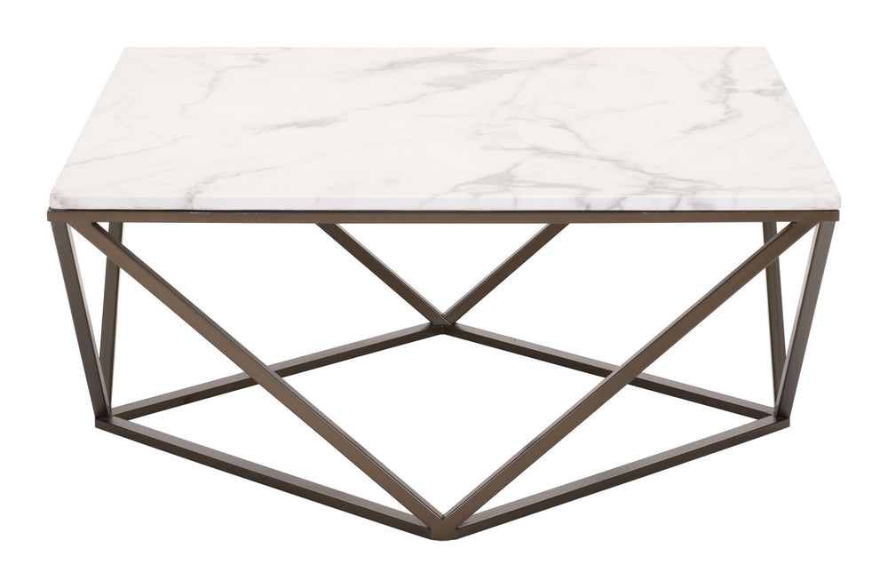 Tintern Coffee Table White & Antique Brass