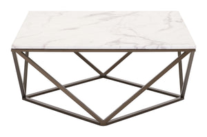 Tintern Coffee Table White & Antique Brass