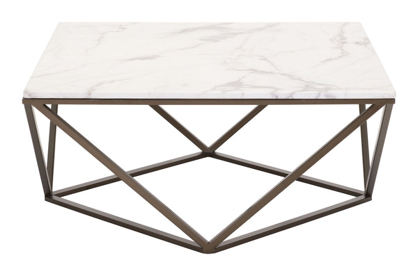 Tintern Coffee Table White & Antique Brass