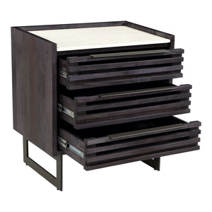 Paloma 3 Drawer Nightstand with Marble Top