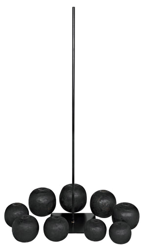 Alpha Munggur and Industrial Steel Sculpture in Burnt Black Finish