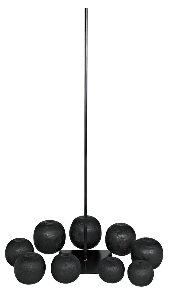 Alpha Munggur and Industrial Steel Sculpture in Burnt Black Finish