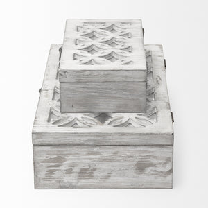 Floribundus (Set of 2) Off-White Decorative Boxes