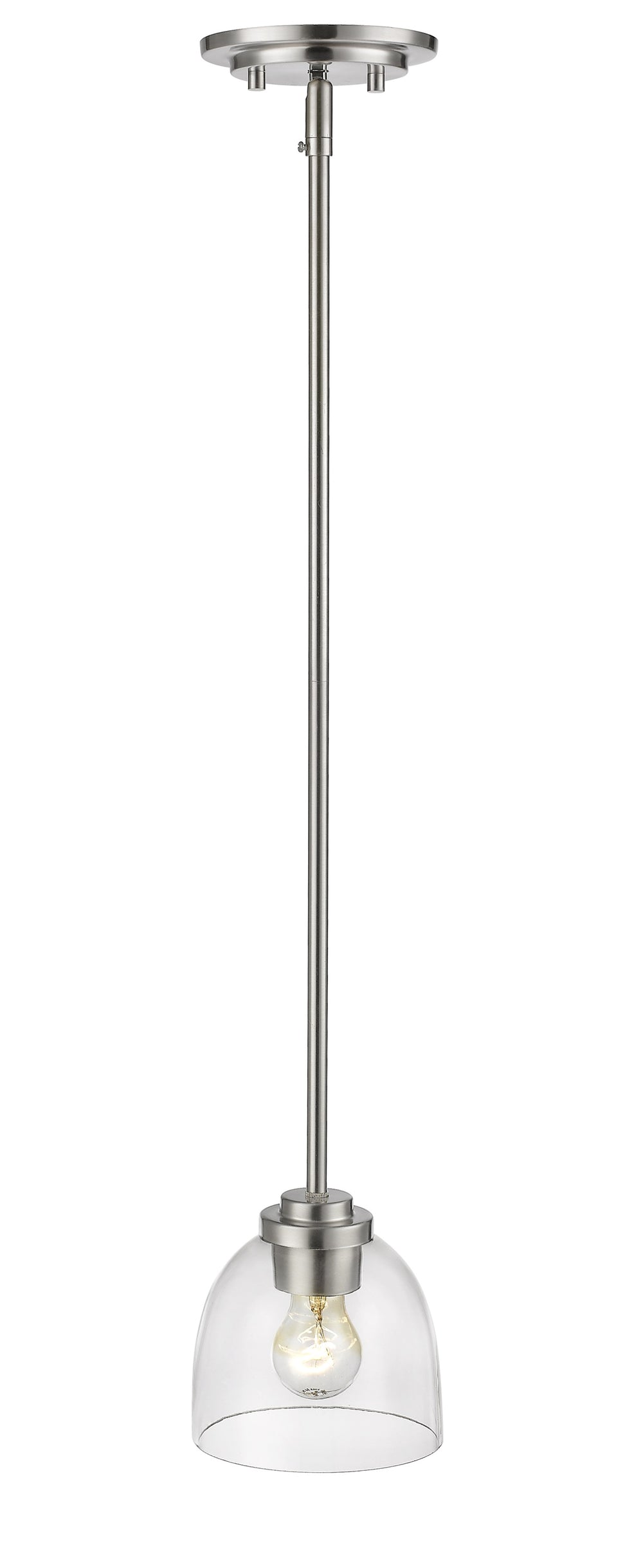 Ashton  1 Light Mini Pendant in Brushed Nickel Finish