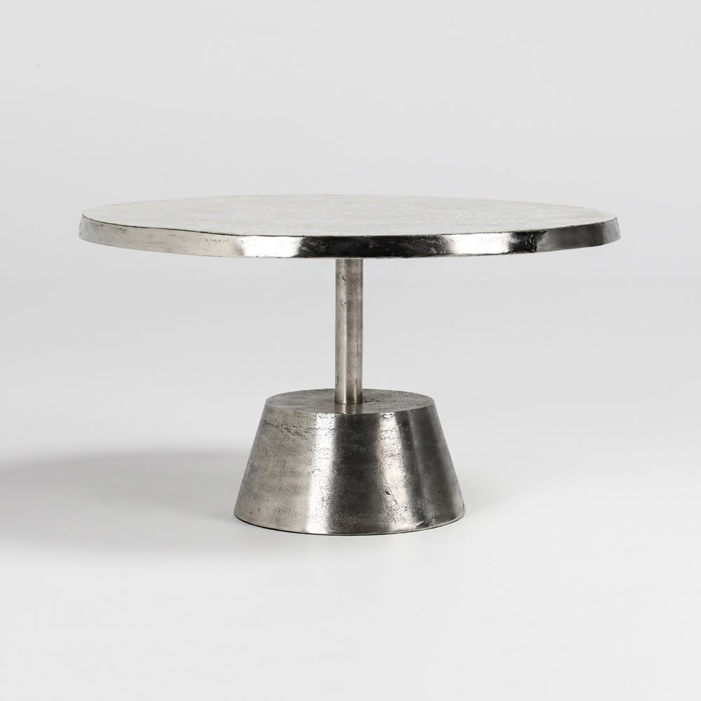 Ariel Aluminum Round Coffee Table - Silver