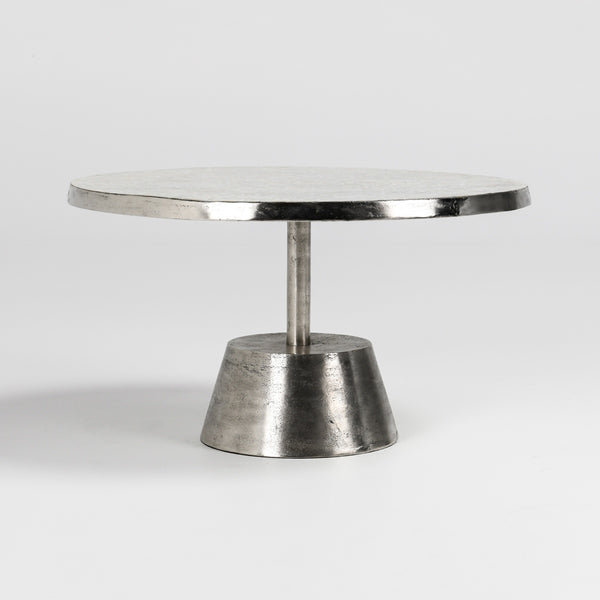 Ariel Aluminum Round Coffee Table - Silver