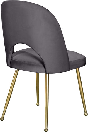 Ramon Dining Chair In Grey Velvet