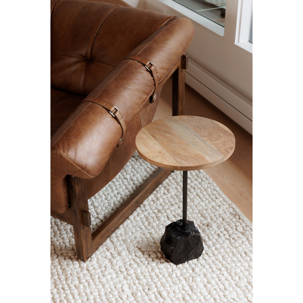 Moe's Bellos Accent Chair in Top-Grain Brown Leather
