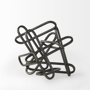 Henderson 10.4L x 8.3W x 7.7H Black Metal Paperclip Decorative Object