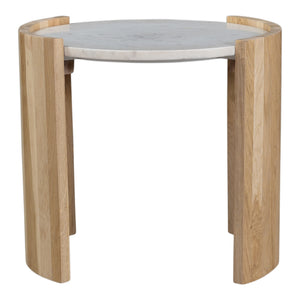 Moe's Dala Marble & Oak Side Table