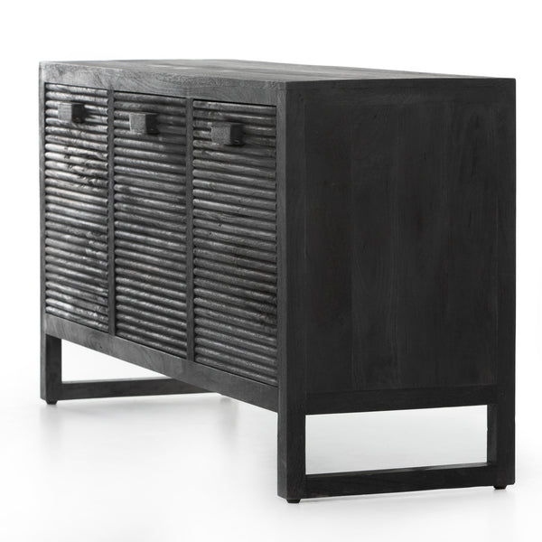 Lorne Media Console In Dark Reeded Totem