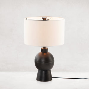Kelita Table Lamp In Textured Black Aluminum
