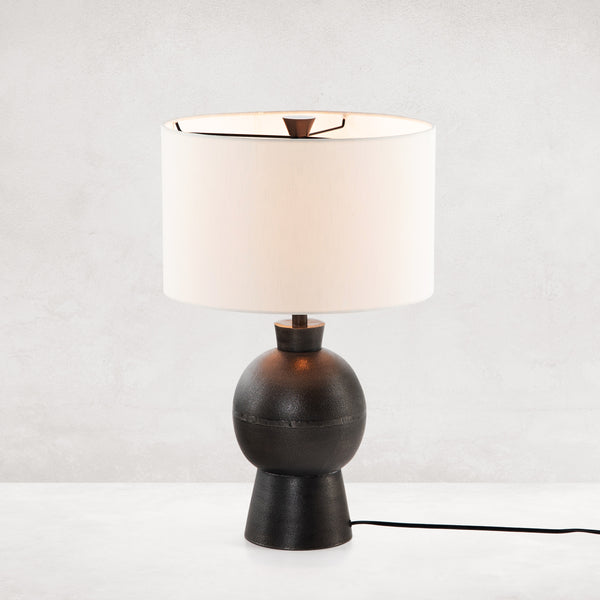 Kelita Table Lamp In Textured Black Aluminum