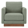 Moe's Vernon Accent Chair in Sage with Plinth Base