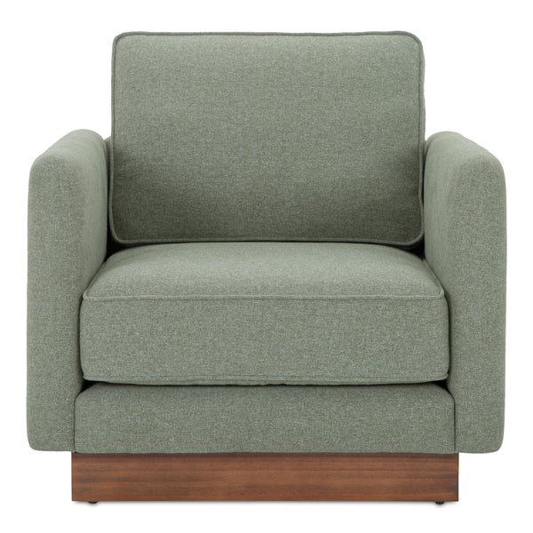 Moe's Vernon Accent Chair in Sage with Plinth Base