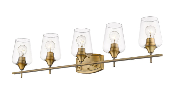 Joliet 5 Light Vanity in Olde Brass Finish