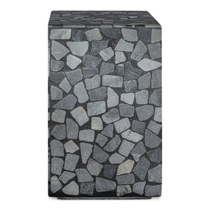 Moe's Kiri Outdoor Side Table in Black Marble