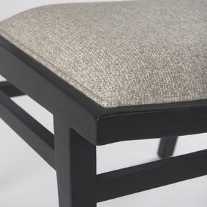 Wynn 20.5L x 24.6W x 34.1H Beige Fabric W/Black Wood Dining Chair