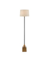 Keeler Floor Lamp In Antique Brass & Black