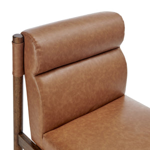 Micah Faux Leather Dining Side Chair, Vintage Cider