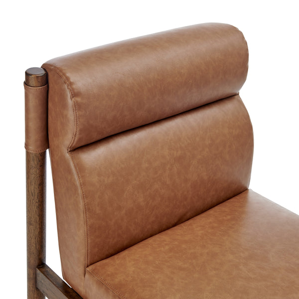 Micah Faux Leather Dining Side Chair, Vintage Cider