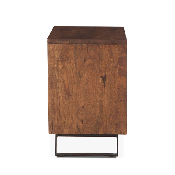London Loft 23-Inch Acacia Wood Night Chest in Walnut Finished
