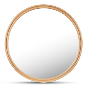 Alcott Large Round Mirror in Natural Oak