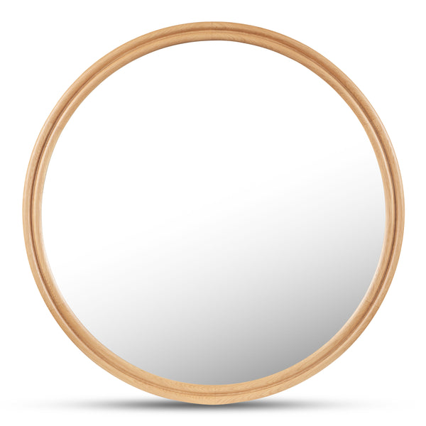 Alcott Large Round Mirror in Natural Oak