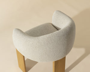 TRINE DINING ARMCHAIR - RUSTIC OAK - DOVE CREAM
