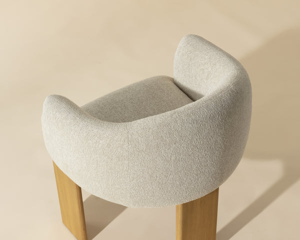TRINE DINING ARMCHAIR - RUSTIC OAK - DOVE CREAM