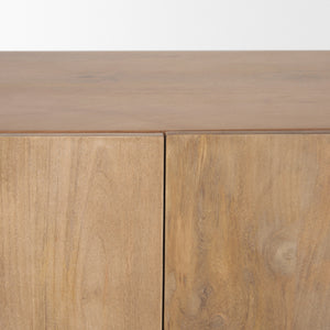 Beth Light Brown Wood w/ 3 Doors Sideboard