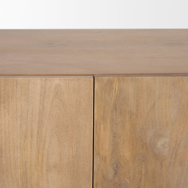 Beth Light Brown Wood w/ 3 Doors Sideboard