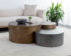 NEO COFFEE TABLES (SET OF 3) - ANTIQUE BRASS