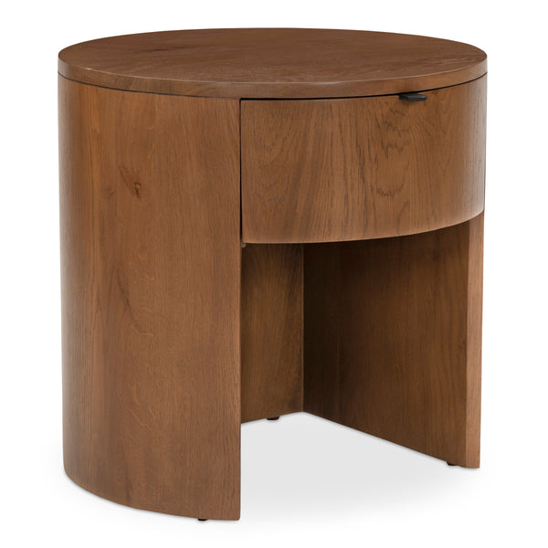 Theo One Drawer Nightstand in Brown Oak