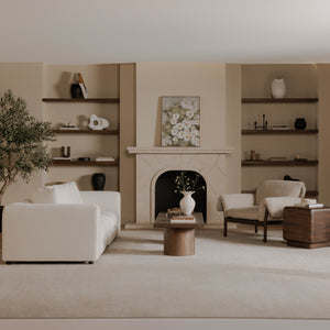 Moe's Davie Sofa in Warm White Upholstery
