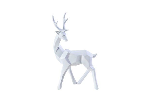 Deer Deco Looking Back White Finish