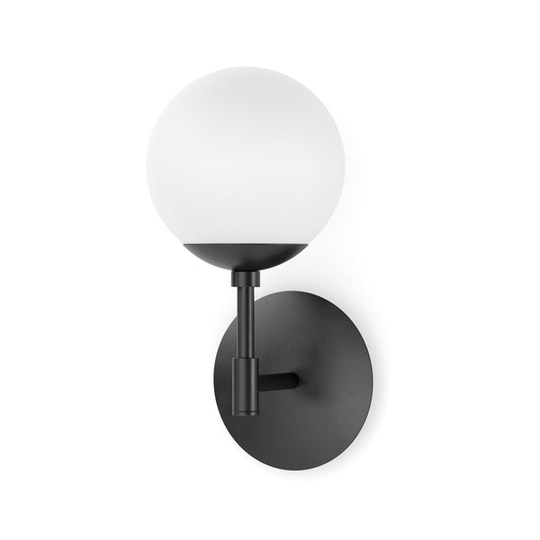 Sunset Sconce In Black Gunmetal-Opal Matte Glass