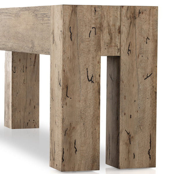 Abaso Console Table In Rustic Wormwood Oak