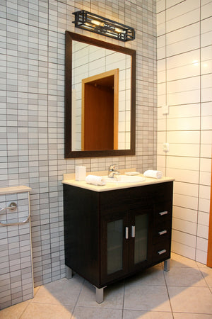 Titania 2 Light Vanity in Black + Chrome Finish