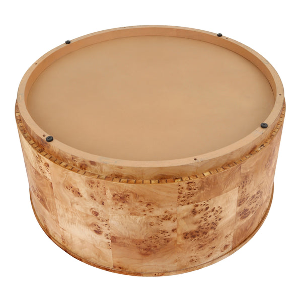 Arsenio Burl Wood Round Coffee Table, Natural Burl