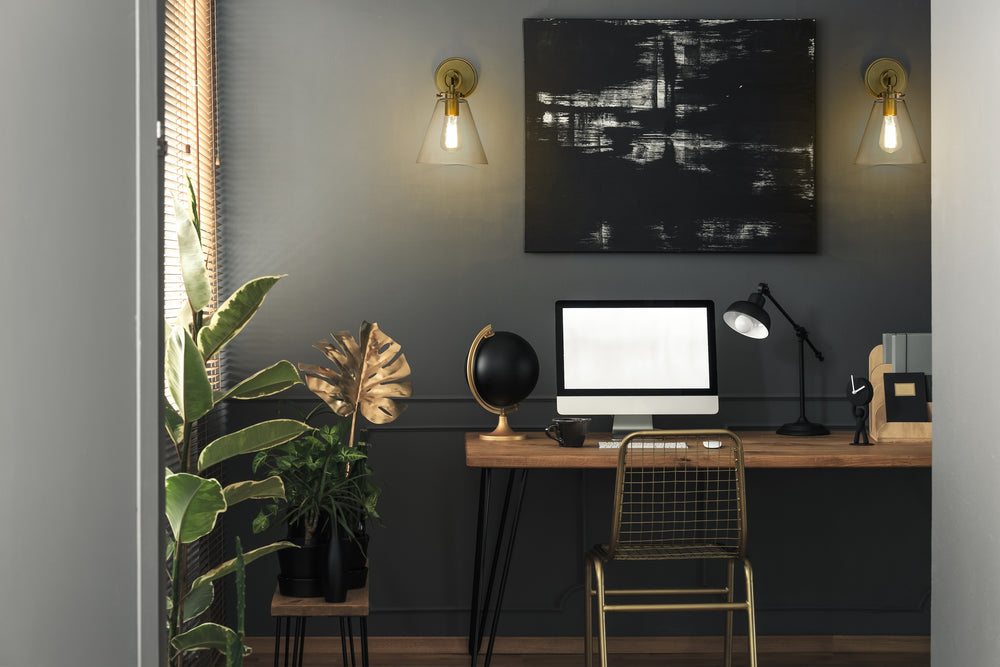 Harper 1 Light Wall Sconce in Rubbed Brass Finish