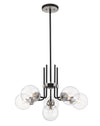 Parsons 6 Light Chandelier in Matte Black + Brushed Nickel Finish