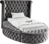 Lorena Twin Bed In Grey Velvet