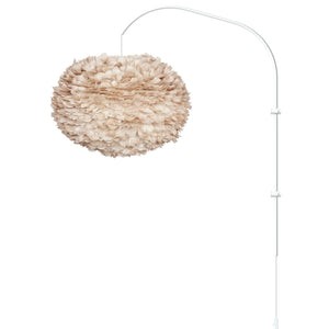 Eos Large 1-Light Wall Lamp in Light Brown with White Wall Hanger